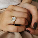 Altın 14 Ayar Baget Taşlı Yüzük (YZK0228)