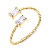 Altın 14 Ayar Baget  Taşlı Yüzük (YZK0237)