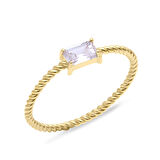 Altın Baget Taşlı Spor Yüzük (YZK0241)