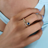 Altın Zincir Detay Nazar Yüzük (YZK0260)