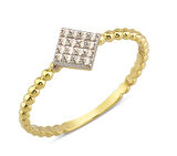 Harem Altın 14 Ayar Altın Dörtgen Taşlı Yüzük YZK033