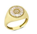 14 Ayar Altın Baget Daire Yüzük YZK095