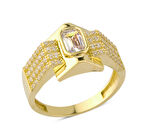 Harem Altın 14 Ayar Altın Baget Taşlı Firavun Yüzük YZK149B