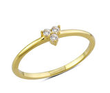 14 Ayar Altın Üçtaş Yüzük YZK161