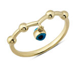 14 Ayar Altın Sallantılı Göz Boncuklu Yüzük YZK237