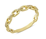 14 Ayar Altın Yan Taşlı Zincir Yüzük YZK262