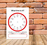Saat Kaç Çocuk Ingilizce Eğitim Yaz-sil Pvc Poster Ingilizce What Time Is It 30x42 Cm