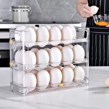 Yayke Yumurtalık 3 Katlı 30'lu Yumurta Rafı Saklama Kabı Yumurta Orğanizer  Pratik Eggy Box