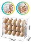 Yayke Yumurtalık 3 Katlı 30'lu Yumurta Rafı Saklama Kabı Yumurta Orğanizer  Pratik Eggy Box