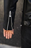 Yeni Sezon Slim Fit Biker Deri Ceket
