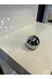 Düz Küre Metal Düğme Kulp (2 ADET) 20mm Krom Dolap Kapak Modern Çekmece Tv Ünite Mobilya Tek Delik