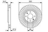 FREN DİSKİ ÖN 283mm PARTNER-207-208-307-C3-C4-C5-DS3-DS4-XARA-BERLİNGO-CORSA F-CROSSLAND 1999- A.Fiy