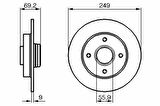 FREN DİSKİ ARKA 249mm RULMANSIZ 207-208-308-2008-C3 2-C3 3-C4-DS3-CROSSLAND 2004- Adet Fiyatıdır