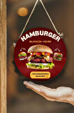 Hamburger Dükkanı Için Duvar, Kapı, Tek Taraflı Askılı Pano Karşılama Tabelası, Restoran Süs Dekor