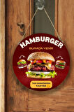 Hamburger Dükkanı Için Duvar, Kapı, Tek Taraflı Askılı Pano Karşılama Tabelası, Restoran Süs Dekor