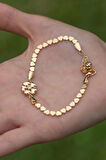 Kalpli Zincir Yonca Altın Bileklik