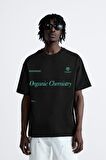 Bisiklet Yaka Organik Chernistry Baskılı Oversize Erkek T-shirt