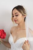 Birinci1926 14 Ayar Altın Kadın Baget Taş İnci Sallantı Kolye