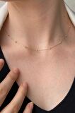 Zümrüt Sarraf 14 Ayar Altın Kadın Renkli Dorika Toplu Zincir Kolye Bilekllik Set