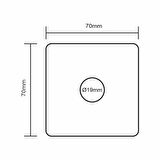 Algatec Paslanmaz 304 Kare Zil butonu 70x70mm