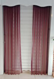 TÜL FON PERDE KOYU BORDO RENK 1/3 SIK PİLELİ DİKİM
