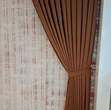 Kahve Renk Fon Kadife Perde Çift Kanat 1/3 Sık Pileli Dikim V-12