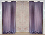 Lila Renk Fon Kadife Perde Çift Kanat 1/3 Sık Pileli Dikim V-30