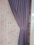 Lila Renk Fon Kadife Perde Çift Kanat 1/3 Sık Pileli Dikim V-30