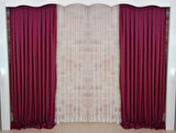 Şarap Renk Renk Fon Kadife Perde Çift Kanat 1/3 Sık Pileli Dikim V-37