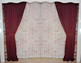 Mürdüm Renk Fon Kadife Perde Çift Kanat 1/3 Sık Pileli Dikim V-40