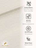 Demor Home Açık Krem Rengi Yüksek Kalite Bambu Zebra, Mekanize Perde