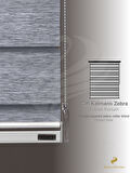 Demor Home Açık Gri Rengi Yüksek Kalite Bambu Zebra, Mekanize Perde