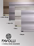 Favolli Geniş Pliseli Latte Rengi Zebra Perde Premium Dayanıklı Alüminyum Kasa