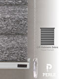 Perle Koyu Gri Renk Bambu Stor Zebra Perde Yüksek Kalite Alüminyum Kasa