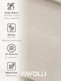 FAVOLLİ Krem Renk Eco Bambu Stor Zebra Perde A+ Kalite , Dayanıklı Alüminyum Kasa