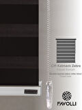 FAVOLLİ Siyah Renk Eco Bambu Stor Zebra Perde A+ Kalite , Dayanıklı Alüminyum Kasa