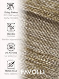 FAVOLLİ Vizon Renk Eco Bambu Stor Zebra Perde A+ Kalite , Dayanıklı Alüminyum Kasa