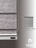 Perle Açık Gri Renk Bambu Stor Zebra Perde Yüksek Kalite Alüminyum Kasa