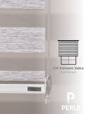 Perle Açık Gri Renk Bambu Stor Zebra Perde Yüksek Kalite Alüminyum Kasa