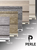 Perle Açık Gri Renk Bambu Stor Zebra Perde Yüksek Kalite Alüminyum Kasa
