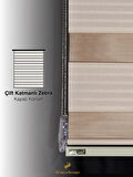 Demor Home Geniş Pliseli Latte Rengi Zebra Stor Güneşlik Perde Metal Kasa