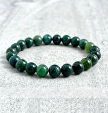 Alnis Atelier Yosunlu Akik Parlak Doğal Taş Bileklik