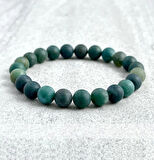 Alnis Atelier Yosunlu Mat Akik Doğal Taş Bileklik