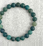 Alnis Atelier Yosunlu Mat Akik Doğal Taş Bileklik