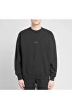 Yıpranmış Ters Logo Geniş Sweatshirt
