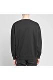 Yıpranmış Ters Logo Geniş Sweatshirt