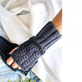 Trendy Füme Parmaksız Eldiven