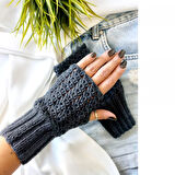 Trendy Füme Parmaksız Eldiven