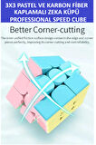 2 Adet 3x3 Zeka Sabır Küpü Karbon Fiber ve Pastel Renkli Profesyonel Speed Cube
