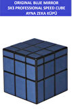 QY MIRROR 3X3 BLUE AYNA KÜP -Zeka Küpü - Profesyonel Speed Cube BLUE Mirror - Sabır Küpü -